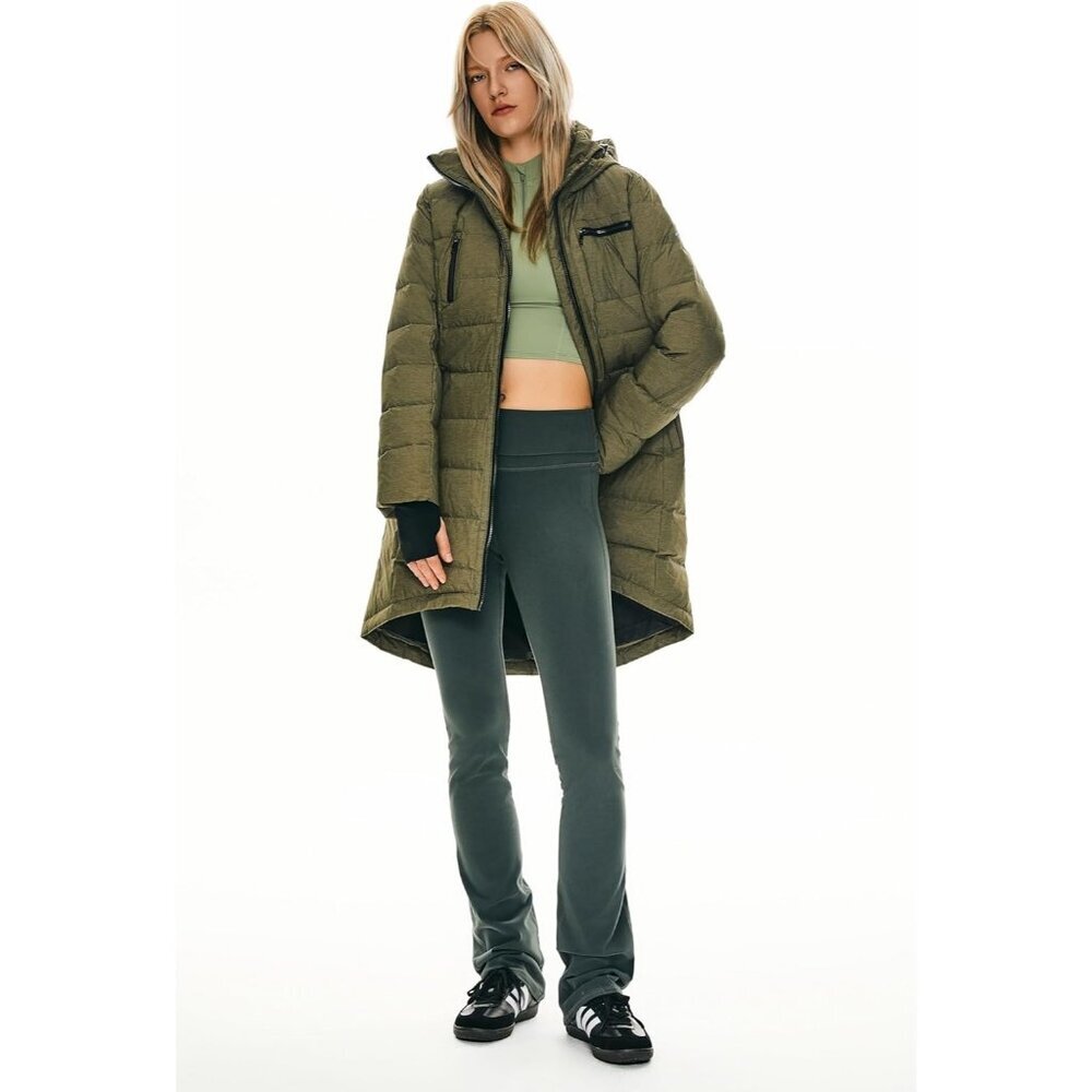 Women's Down Hooded Puffer Quilted Jacket Coat Dark Capers Winter Warm Outerwear - Picture 4 of 8